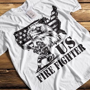 Heroic Firefighter Eagle Graphic Tee