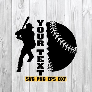 Baseball Template svg, Baseball Player SVG, Baseball monogram for Silhouette