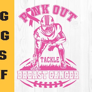 Football SVG, Pink Out Tackle Breast Cancer, Clipart For Cricut, Cancer Awareness svg, Fight Breast Cancer Flag svg, eps
