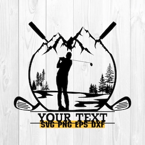 Golf-Name SVG, Golf-Svg, Nachname-Svg, SVG-Datei für Cricut, digitaler Download Clipart SVG
