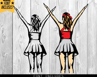 Cheerleader SVG, Farbige Schichten, Cheerleader SVG-Bundle, Cheer Mom zwart, jubeln SVG, Cheerleader Png, Cheerleader Vektor