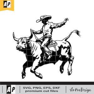 Rodeo Svg, Cowboy Svg, Bull Rider Svg, Ranch, Farm Life, Ranch Western Country Farm, Bull Riding Svg, Cricut & Silhouette, Printable