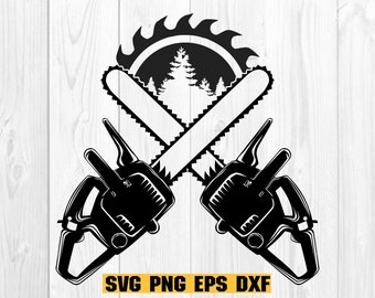 Chainsaw svg, Chainsaw Lumberjack Scene svg, Lumberjack svg, Logger svg, Lumberjack Clipart, Logging svg, Digital Download Clipart SVG