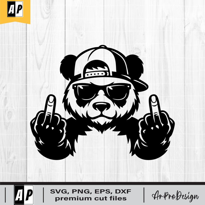 Middle Finger Panda Svg, Funny Panda Svg, Flipping off Panda, Cool ...