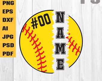 Softball svg, template, Softball mom svg, Softball shirt svg, cut file, iron on, cricut, name, Softball decal, customize you text diy