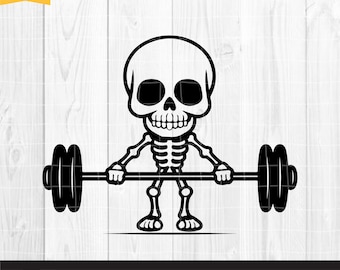 Skeleton Deadlift SVG, Cute Funny Gym Sticker, png pdf psd jpeg cricut skeleton silhouette gym svg digital download