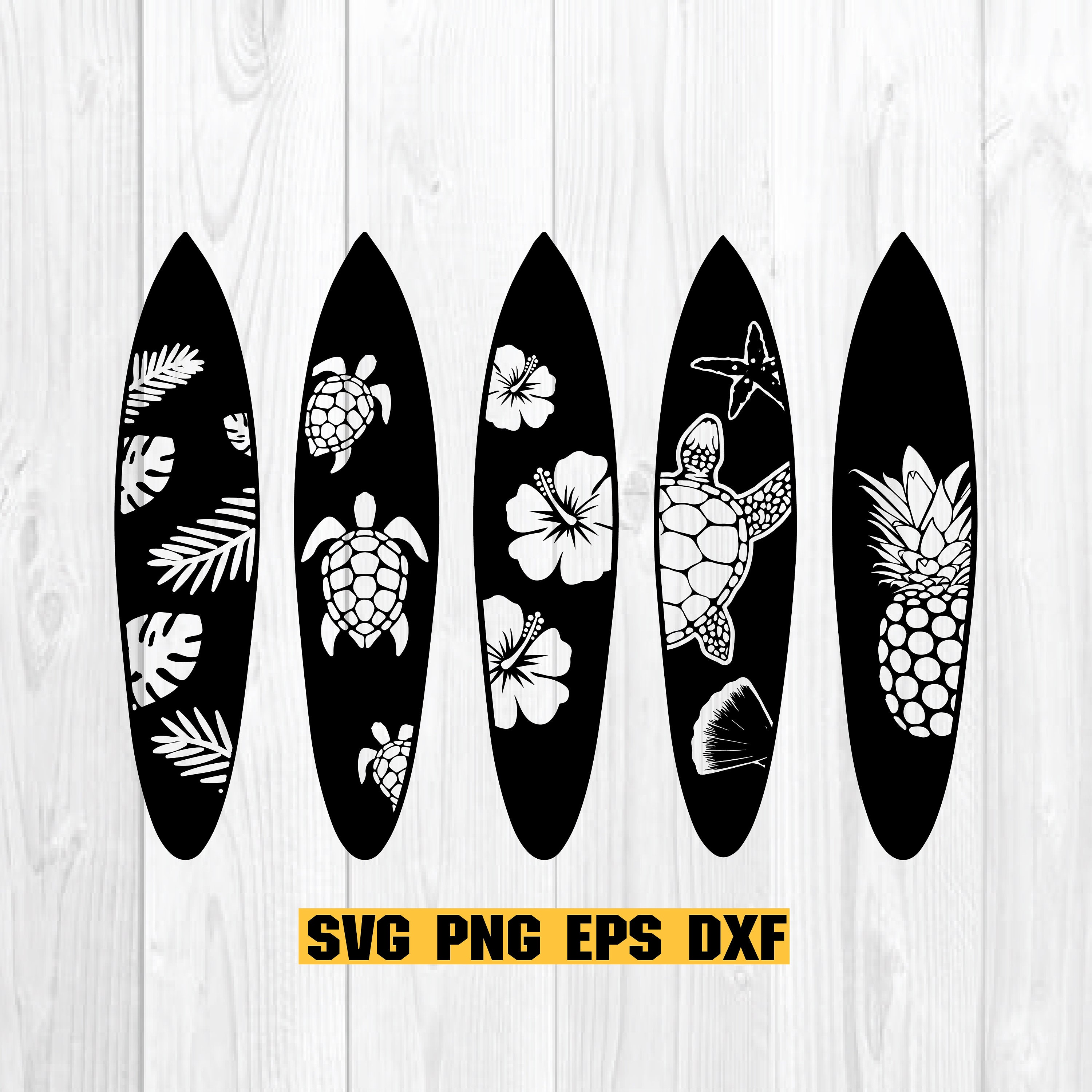 Surf Board SVG Surfer Surf Board Silhouette Summer Beach Etsy