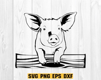 Cricut 用の豚の SVG ファイル、豚のシーンの SVG、かわいい豚の SVG、豚のクリップアート、豚のカットファイル、農場の動物の SVG、豚のシーンの PNG、豚のシャツの SVG