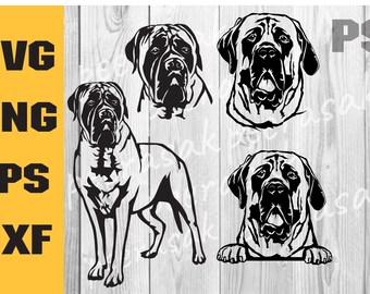 English Mastiff dog svg, peeking Head paws, breed, png, printable cuttable English Mastiff cut file digital