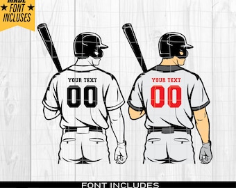 Baseball Player SVG, farbige Schichten, personalisierte Name SVG, Baseball Team SVG, Baseball Dad SVG, Baseball Cutfile, Baseball