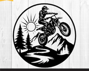 Motocross Rider Svg, Motorcross Svg, Dirt Bike Svg, Racing Svg, Biker Svg, Dirtbike Svg, File Svg di Motocross per Cricut e Silhoeutte
