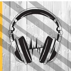 Head Phones SVG, Earphones SVG, Headphones Cricut, Headset Vector, Cricut Cut Files Silhouette Clipart Vector Digital Dxf Png Eps Ai