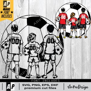 Soccer Svg Png, Soccer 2 Boy and 1 Girl Kid Svg, colored layers, Soccer Girl Svg, Soccer Player Svg, Football Png, Soccer Shirt