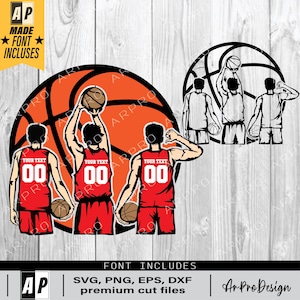 Three Basketball Player Svg, Basketball Svg, Basketball Team, Personalized Name, Basketball Season, Basketball Game, Basketball Shirt