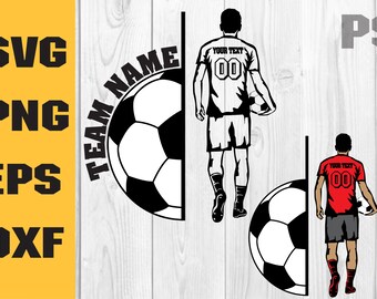 Soccer Player Svg, Soccer Monogram Svg, Soccer Clipart, Soccer Cricut Cut file, Name Soccer Svg, Digital Download