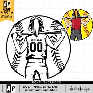 Softball Player Svg, Personalized Name Svg, Softball Team Svg, Softball Mom Svg, Softball Player Clipart, Softball Cutfile, Baseball Svg