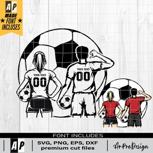 Soccer Boy and Girl Svg, Soccer Player Svg, Soccer Clipart, Soccer Png, Soccer Svg, Soccer Shirt, Soccer Mom Cutfile, Png Dxf Eps Ai