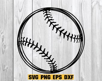 Baseball Svg, Distressed Baseball Svg, Baseball Iron On, Cut file for Cricut and Silhouette