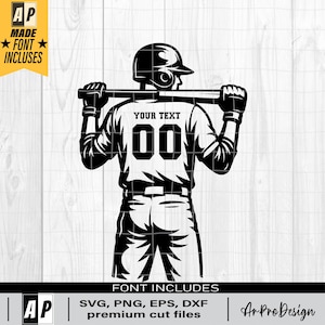 Baseball Player Svg, Personalized Name Svg, Baseball Mom Svg, Baseball Team Svg, Baseball Player Clipart, Baseball Cutfile, Png Dxf Jpg Eps