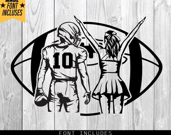 Football Player Svg, Cheerleader Svg, Football Name Svg, Cheer Dance Svg, Football Shirt, Football Season, Cheer Clipart, Png Dxf Eps