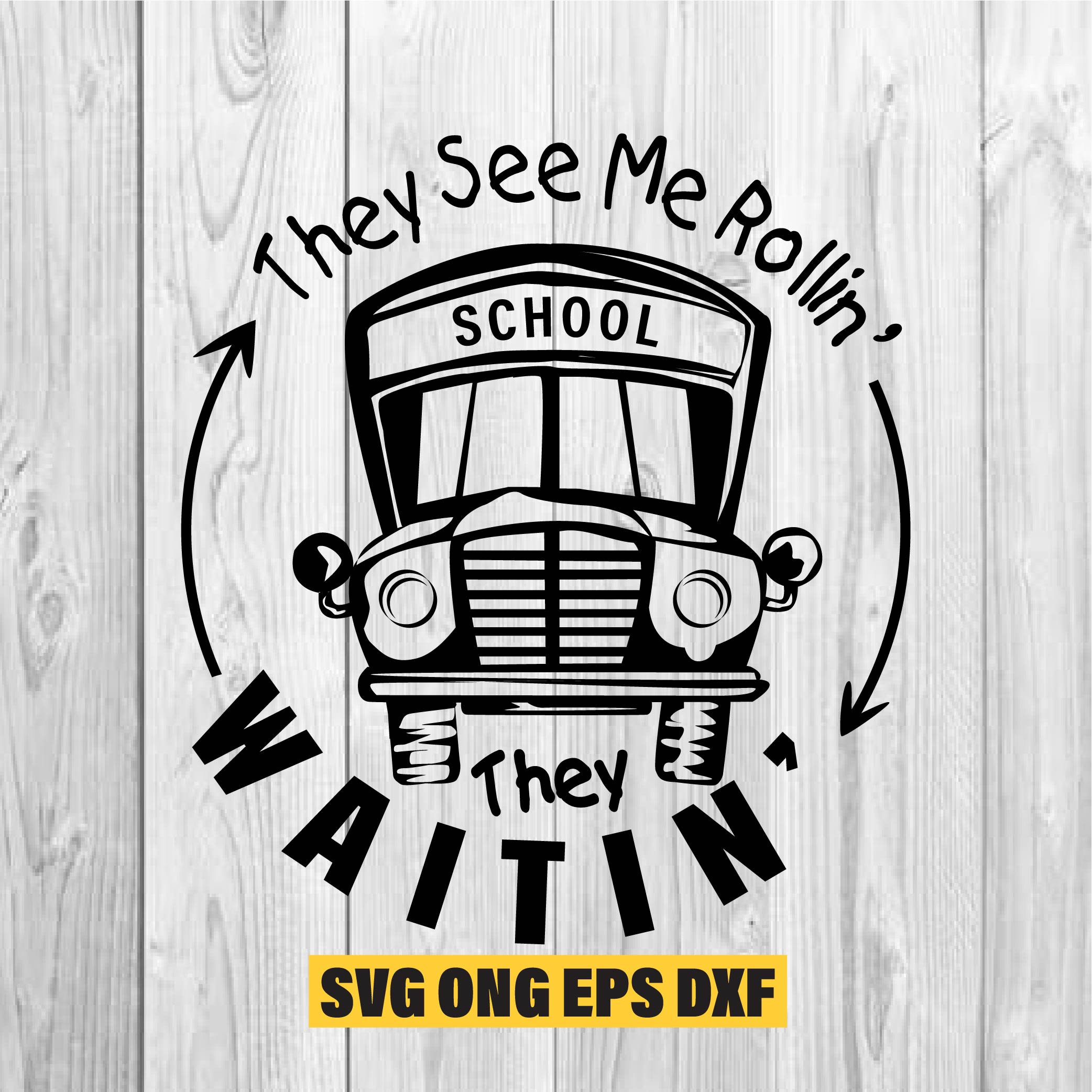 Schulbus Fahrer Geschenk – "They See Me Rollin' They Waitin'" Reißverschlusstasche 23,5x17 Cm
