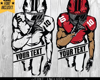Football player svg, Football svg, football team, Football name, colored layers, Football Season, customize you text diy, svg for cut - 2
