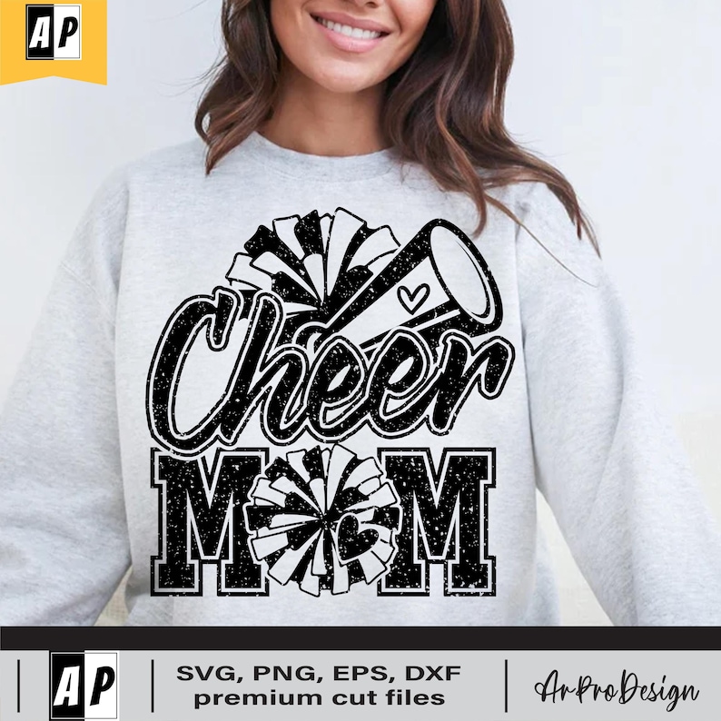 Cheer Mom Svg Png, Cheer mama Svg, Cheerleader Svg, Cheer mom Shirt Svg, Cheer life Svg, Cheer mom Gifts, Png Sublimacja zdjęcie 1