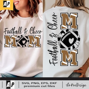Football and Cheer Mom Svg, Football Mom Svg, Football Mama Svg, Cheer Mom Svg, Football and Cheer Svg, Football Season, Football Mom Shirt