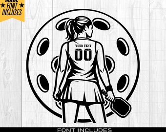 Pickleball Girl Svg, Female Pickleball Player Silhouette, Pickleball Paddle Svg, Woman Pickleball Shirt Design, Cricut Cut File, Png Dxf Eps