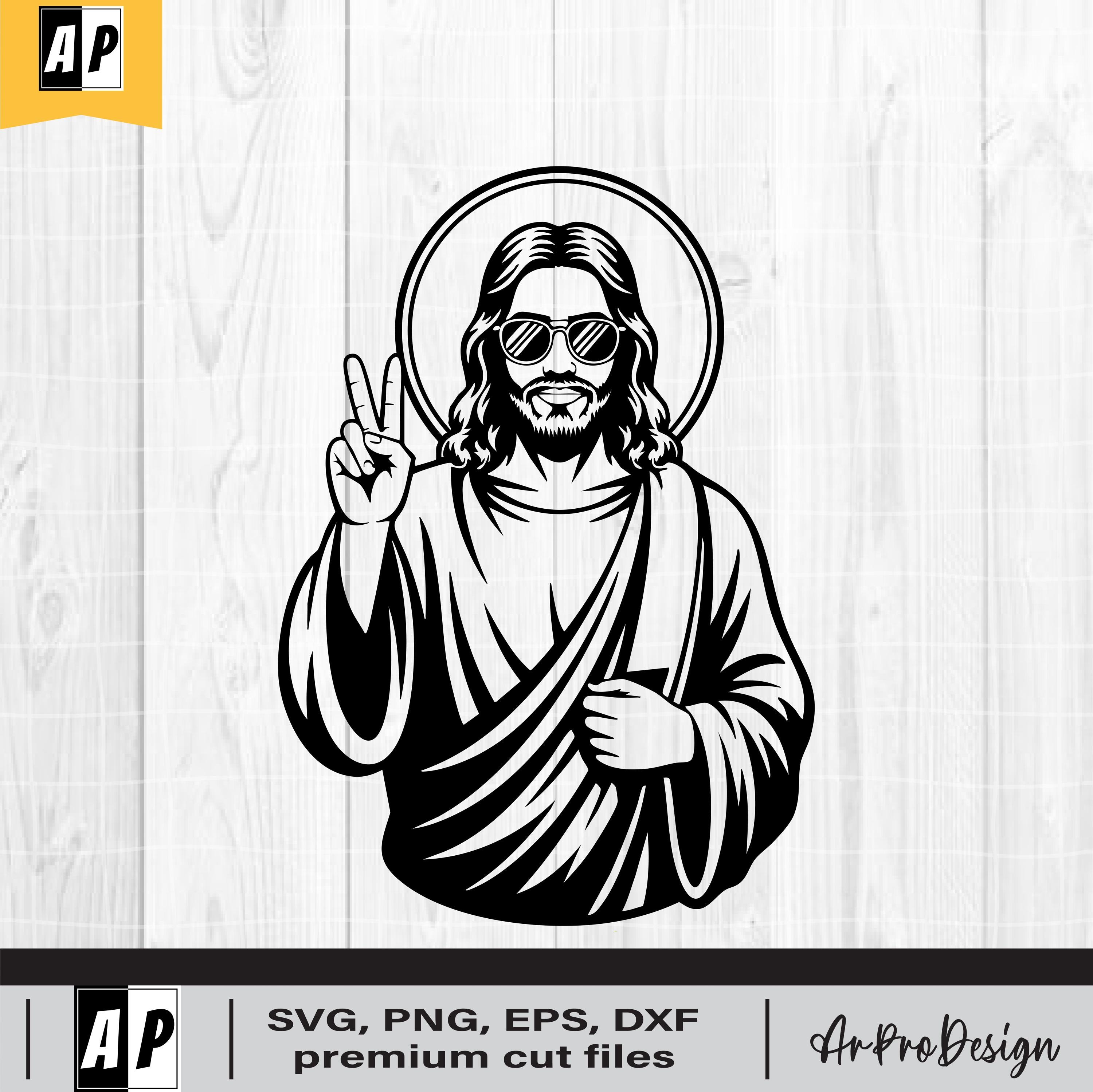Coole Jesus SVG, Son Of God SVG, Jesus Peace Zeichen Clipart, coole  christliche Clipart für Cricut und Shirt-Designs, PNG Dxf Eps - Etsy  Österreich, image size:3000x2999