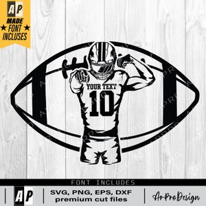 Football Svg Png, Football Player Svg, Football Name Svg, Football Shirt, Football Season, Sublimation Designs, Png Eps Dxf Ai Pdf Jpg