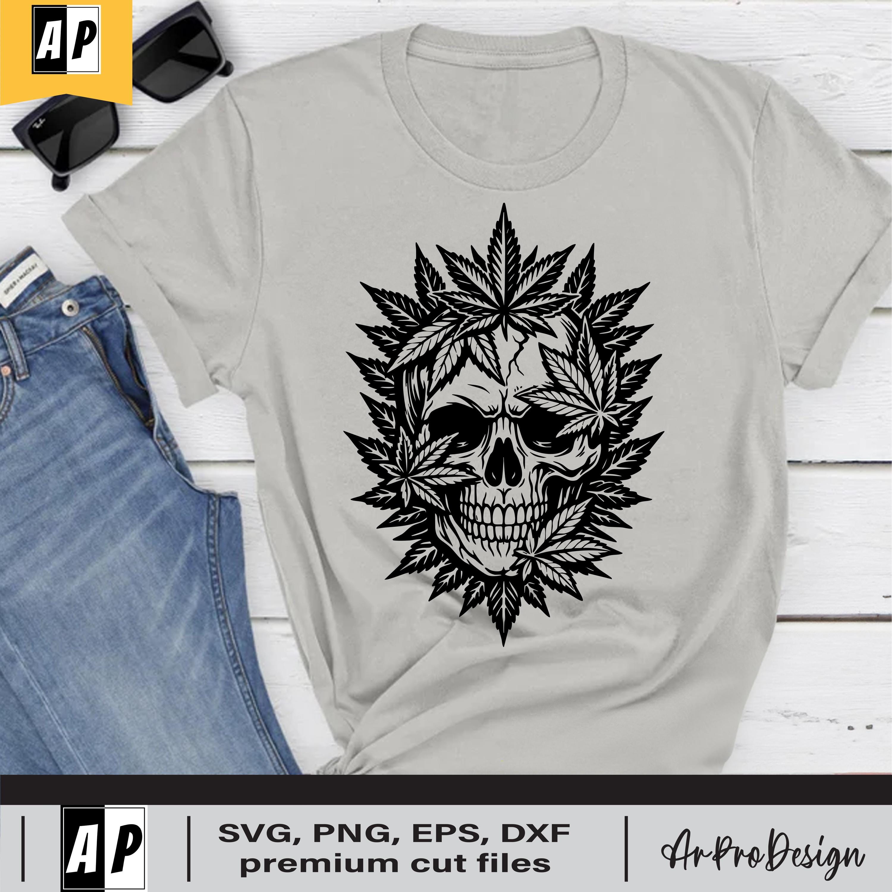 Weed Skull Svg, Cannabis Skull SVG, Marijuana Leaf Skull, Skull With ...