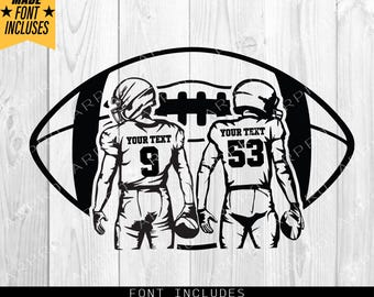 Football Svg Png, Two Football Players Svg, Football Name Svg, Football Shirt, Football Season, Superbowl Clipart, Png Eps Dxf Ai