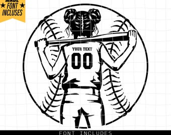 Softball SVG, Personalized Name Svg, Softball Player Svg, Softball Mom Svg, Softball Team Svg, Softball Player Clipart, Softball Cutfile