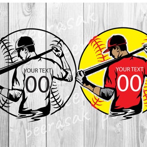 Baseball Player SVG, Baseball monogram for Silhouette, softball svg files, softball silhouette Cricut
