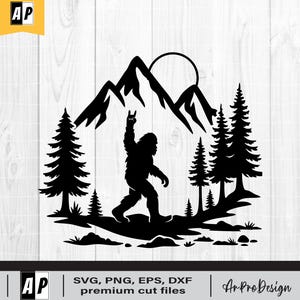 Bigfoot Rock Svg, Sasquatch Svg, Bigfoot SVG, Big Foot SVG, Wild Monster Svg, Big Foot Svg Cut Files for Cricut, Png Jpg Dxf Eps