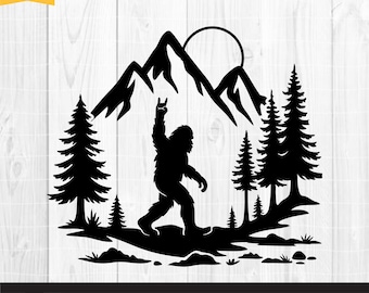 Bigfoot Rock Svg, Sasquatch Svg, Bigfoot SVG, Big Foot SVG, Wild Monster Svg, Big Foot Svg Cut Files for Cricut, Png Jpg Dxf Eps