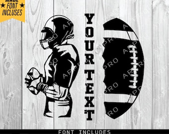 Football Template svg, Half Football Player, Football Season Svg, Football name svg, football svg, football team svg, football Player Svg