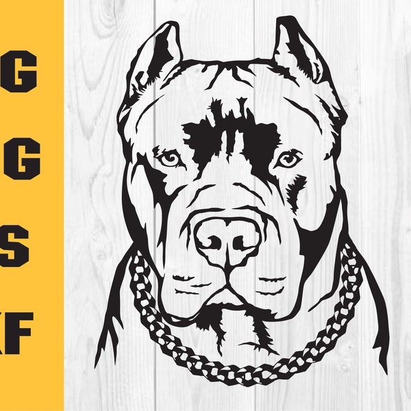 Pitbull Svg, American Pit Bull Svg, Pitbull Clipart, Pitbull Vector, Pitbull Cricut, Dog Paw Svg, Svg, Png, Eps, Dxf, Cutting File Download