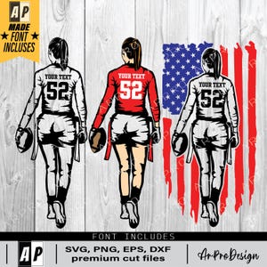 Flag Football Player Svg, Colored layers, Personalized Name, Football Girl Svg, Flag Football Shirt, Football Season, Sublimation Designs