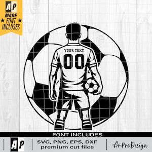 Soccer Player Svg, Personalized Name Svg, Customized Soccer Player, Soccer Svg, Soccer Clipart, Football Png, Soccer Boy Cutfile, Png Eps
