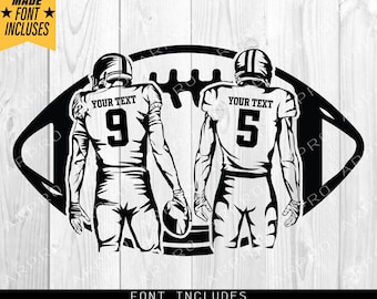 Football Svg Png, Two Football Players Svg, Football Name Svg, Football Shirt, Football Season, Superbowl Clipart, Png Eps Dxf Ai