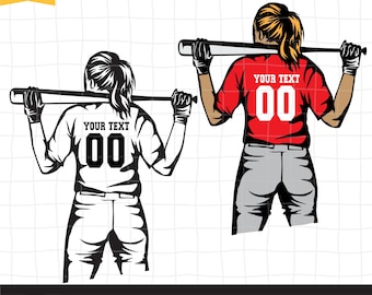 Girls softball svg, colored layers, Softball Swing, Baseball Game For Silhouette, Base Bat Sport Activity or Cricut
