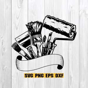 Home Painter Logo svg , Painting Service Logo svg , Painting Tools Clipart , Painting Tools Cutfile , Painting Tool svg , Paint Roller svg