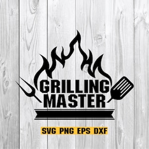 GRILLMASTER SVG, Grill svg, bbq party svg, tablier svg, tablier de grill svg, tablier de papa svg, cadeau de tablier svg, steak grill svg