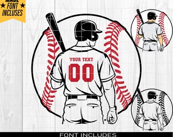 Baseball Player SVG, farbige Schichten, personalisierte Name SVG, Baseball Team SVG, Baseball Dad SVG, Baseball Cutfile, Baseball