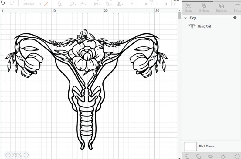 Floral Uterus Svg Uterus With Flowers Svg Flower Svg Uterus - Etsy