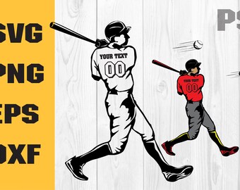 Baseball Player SVG, colored layers, Baseball monogram for Silhouette,softball svg files,softball silhouette Cricut