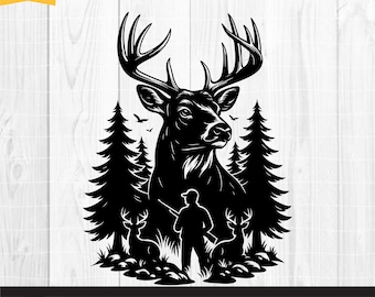 Hunting Svg, Deer hunting Svg, Deer Hunter Svg, Outdoor Hunting Svg, Hunting Dad Svg, Hunting Shirt Svg, Clipart, Svg Cut Files, Png Dxf Eps