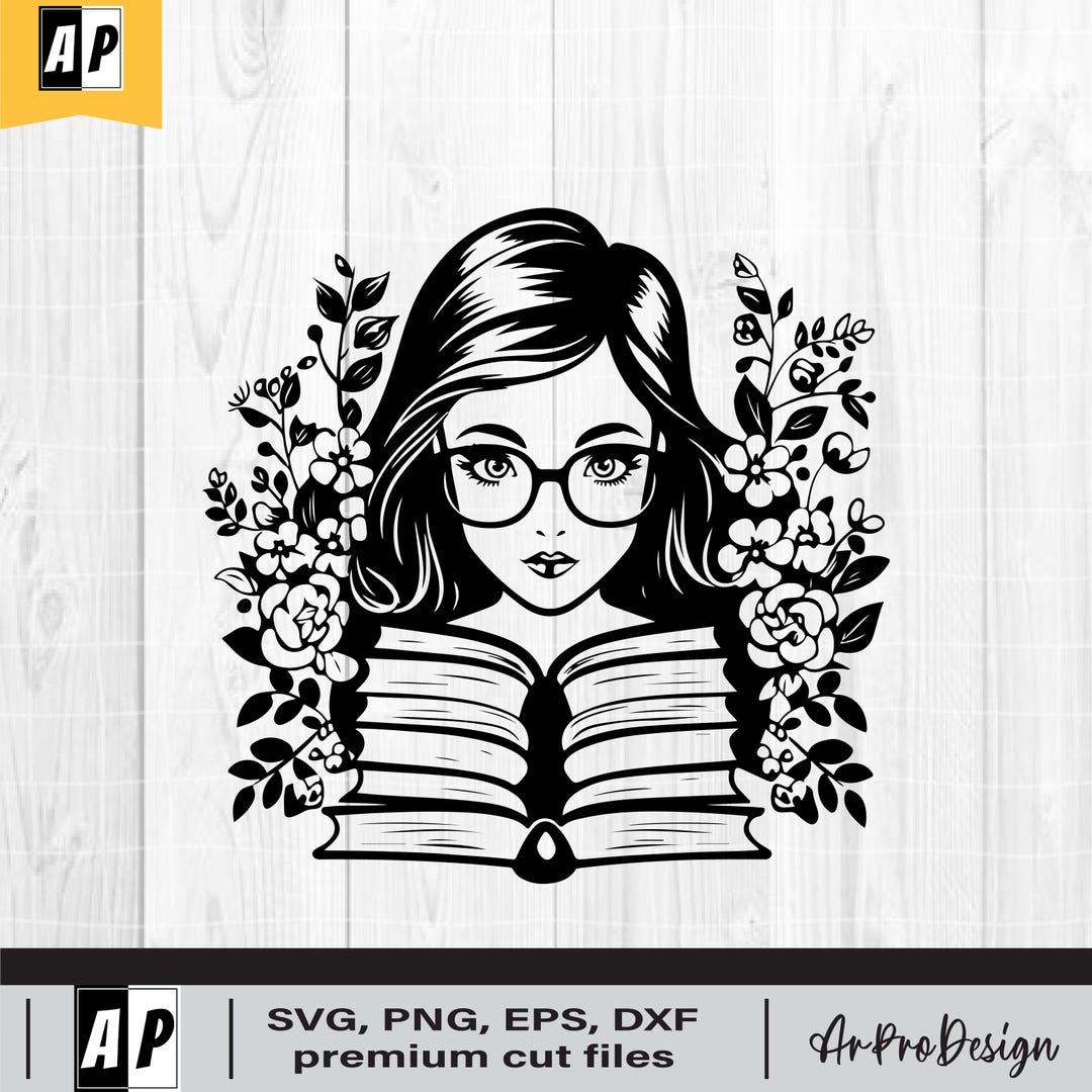 Floral Girl Who Loves Books SVG, Book Lover SVG, Librarian SVG ...